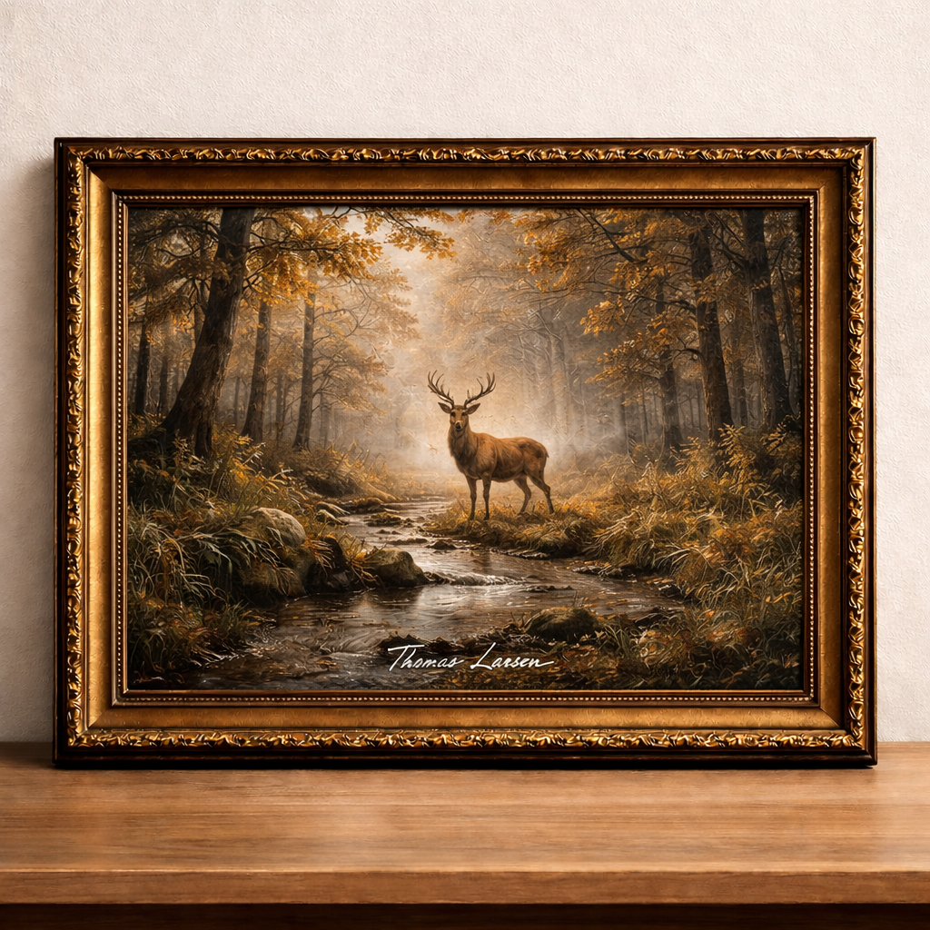 Majestic stag in autumn forest