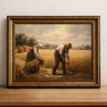 Rural harvest scene in golden light