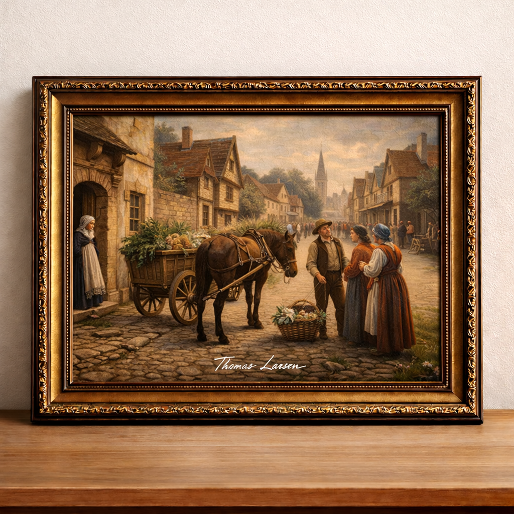 Scène de rue européenne traditionnelle