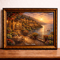 Sunset over a Mediterranean village