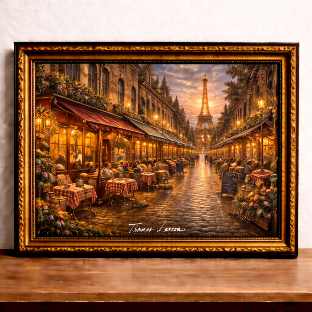Twilight in Parisian streets
