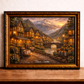 Village charm at sunset in the Alps