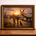 Warriors at sunset on the airfield
